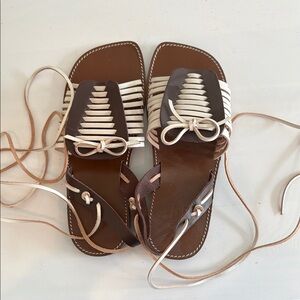Jcrew Women's Brown and Cream Sandals